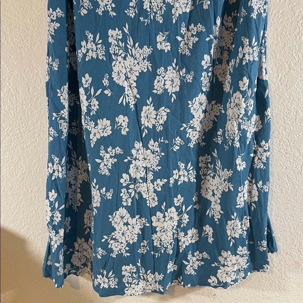 OLD NAVY Crepe A-Line Midi Skirt Blue Floral Size XXL NEW - Picture 9 of 16